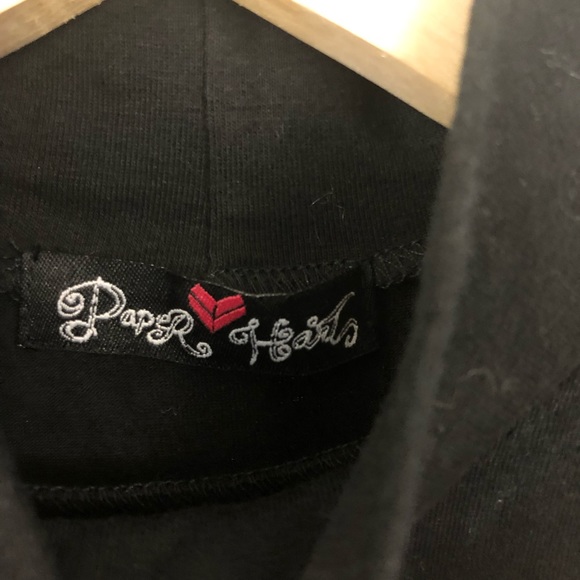 NWOT Paper Heart Cotton Stretch Mock Neck Crop Top - Picture 3 of 4